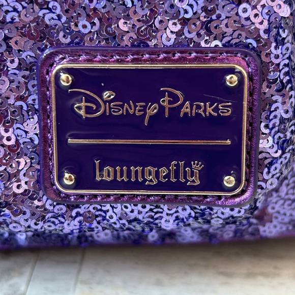 Disney Parks Loungefly Purple Potion Sequined Mini Backpack RARE - Picture 6 of 17